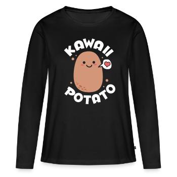 Otaku Kawaii - T-shirt manches longues Premium bio Femme - noir - Devant - Julia (174cm)