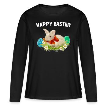 Easter Easter Happy Easter - Women's Premium Organic Long Sleeve Shirt - black - Front - Julia (174cm)