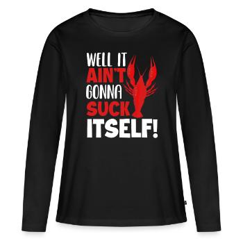 Langoustes Sucer mer Langouste - T-shirt manches longues Premium bio Femme - noir - Devant - Julia (174cm)