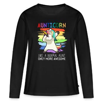 Dabbendes Unicorn Aunticorn Dabbing Unicorn Aunt - Women's Premium Organic Long Sleeve Shirt - black - Front - Julia (174cm)