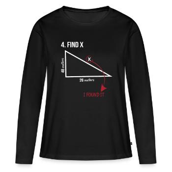 mathématiques, mathématiques, prof de maths, triangle - T-shirt manches longues Premium bio Femme - noir - Devant - Julia (174cm)