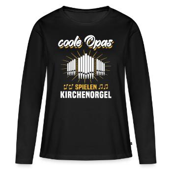 Organiste grand-père orgue orgue - T-shirt manches longues Premium bio Femme - noir - Devant - Julia (174cm)
