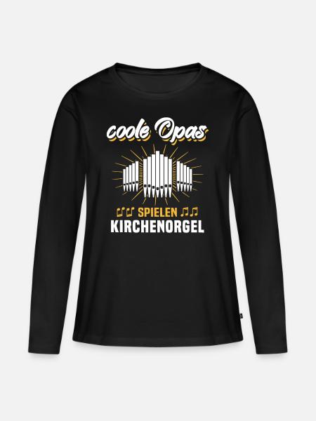 Organist Opa Kirchenorgel Orgelspieler Orgel - Premium økologisk langærmet T-shirt til kvinder - sort