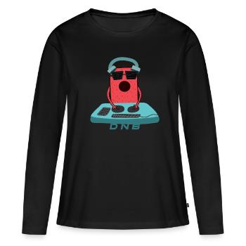Drum'n'bass vinyl D'n'B DNB DJ Jungle Music rave - Frauen Premium Bio Langarmshirt - Schwarz - Vorne - Julia (174cm)