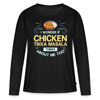 Chicken tikka masala CTM Nourriture indienne Curry - T-shirt manches longues Premium bio Femme - noir - Devant - Julia (174cm)