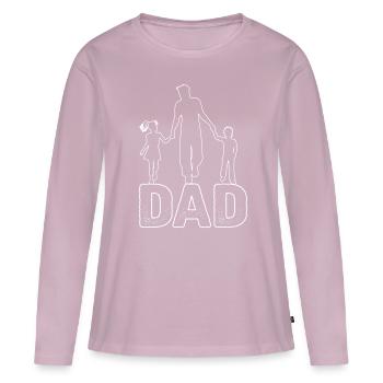 Vater Sohn Tochter stolzer Papa 2021 - Frauen Premium Bio Langarmshirt - Altrosa - Vorne - Julia (174cm)