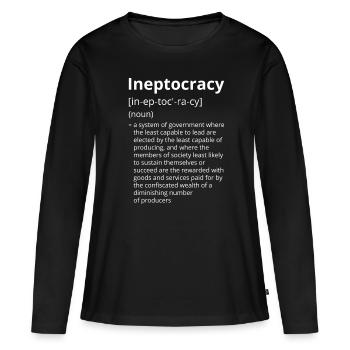 Ineptocracy Definition Description - T-shirt manches longues Premium bio Femme - noir - Devant - Julia (174cm)