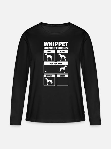 Whippet Hundetricks Windhund Tricks Sighthound - Frauen Premium Bio Langarmshirt - Schwarz