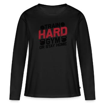 Entraînement Fitness Sport - T-shirt manches longues Premium bio Femme - noir - Devant - Julia (174cm)