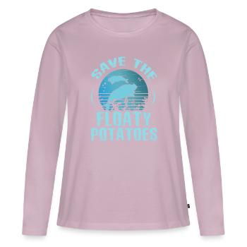 Save The Floaty Potatoes Manatee La protection des animaux - T-shirt manches longues Premium bio Femme - rose poudré - Devant - Julia (174cm)