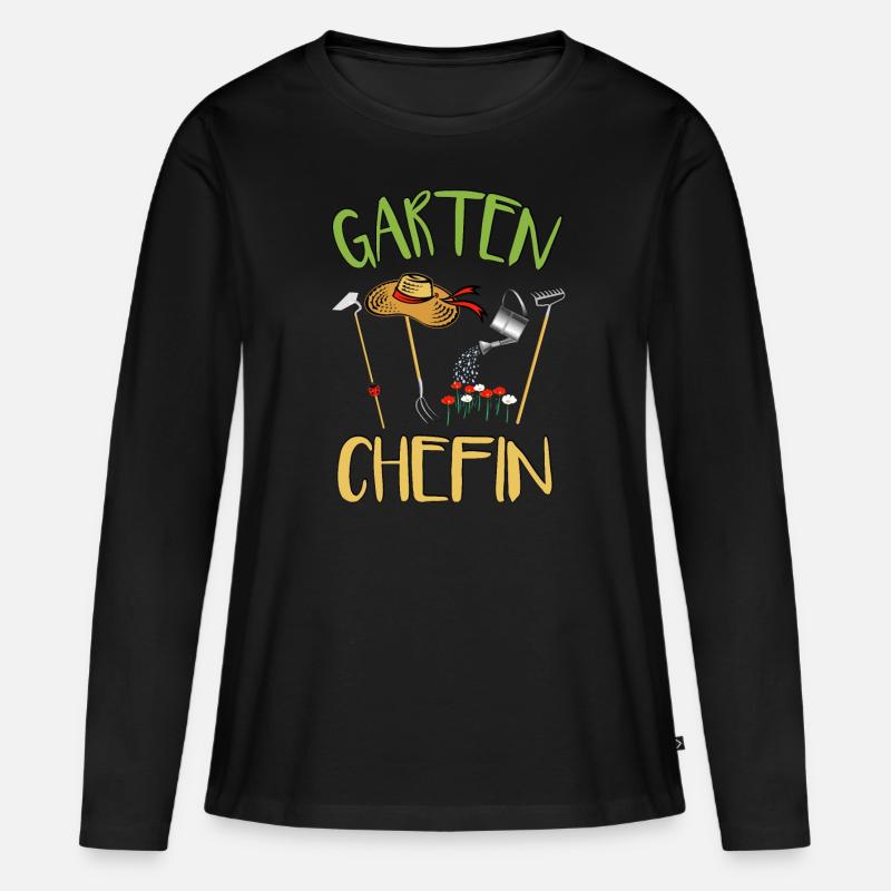 Garten Chefin - Frauen Premium Bio Langarmshirt - Schwarz