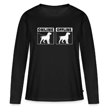 Allemand Drahthaar Online German Wirehaired - T-shirt manches longues Premium bio Femme - noir - Devant - Julia (174cm)
