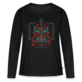 Art Nouveau, Arts & Crafts Vintage-1900 - Women's Premium Organic Long Sleeve Shirt - black - Front - Julia (174cm)