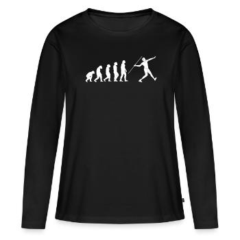 Evolution Lance de lance de lance T-shirt cadeau - T-shirt manches longues Premium bio Femme - noir - Devant - Julia (174cm)