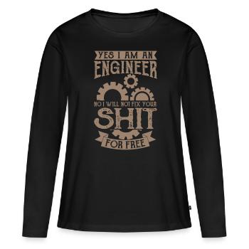 Ich Bin Ingenieur Maschinenbauingenieur Studium - Frauen Premium Bio Langarmshirt - Schwarz - Vorne - Julia (174cm)