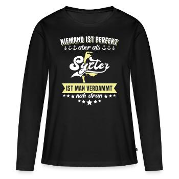 Sylt Insel Sylter Souvenir Nordsee - T-shirt manches longues Premium bio Femme - noir - Devant - Julia (174cm)