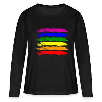 PRIDE FLAG LGBT Pride Gay Pride Month LGBTQ Drapeau - T-shirt manches longues Premium bio Femme - noir - Devant - Julia (174cm)