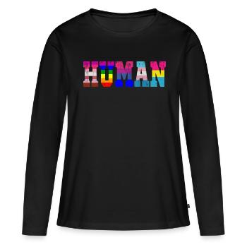 LGBT Homme Flag LGBT Pride Gay Pride Month LGBTQ - T-shirt manches longues Premium bio Femme - noir - Devant - Julia (174cm)