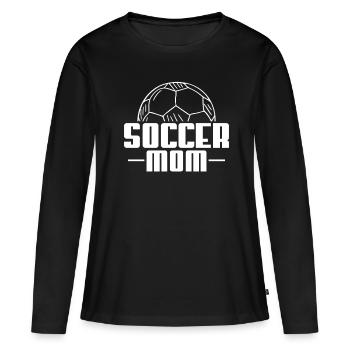 Soccer Mom Fußball Mutter Mama Shirt - Frauen Premium Bio Langarmshirt - Schwarz - Vorne - Julia (174cm)