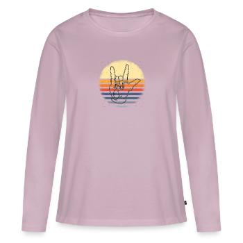 ASL Gebärdensprache vintage - Frauen Premium Bio Langarmshirt - Altrosa - Vorne - Julia (174cm)