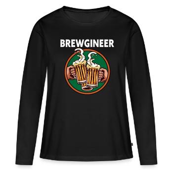 Brewgineer Homebrewing Craft Beer Brewmaster - T-shirt manches longues Premium bio Femme - noir - Devant - Julia (174cm)