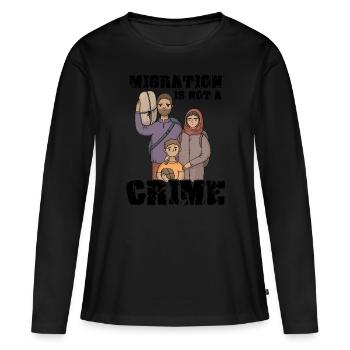 World Refugee Day Human Rights Anti-Racism E. - Women's Premium Organic Long Sleeve Shirt - black - Front - Julia (174cm)