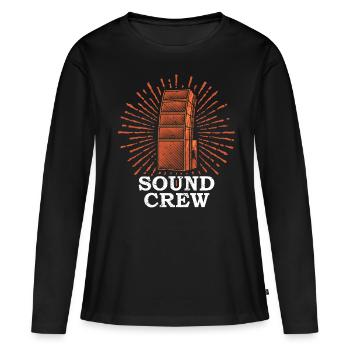 SOUND CREW Techniciens de l’événement - T-shirt manches longues Premium bio Femme - noir - Devant - Julia (174cm)