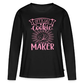 Baking Design Cookie Maker Baker Gift Idea - Women's Premium Organic Long Sleeve Shirt - black - Front - Julia (174cm)