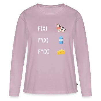 Mathematics Derivation Math Teacher School Cow Milk - Women's Premium Organic Long Sleeve Shirt - dusky pink - Front - Julia (174cm)