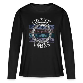 Modèle grec, Grèce - T-shirt manches longues Premium bio Femme - noir - Devant - Julia (174cm)