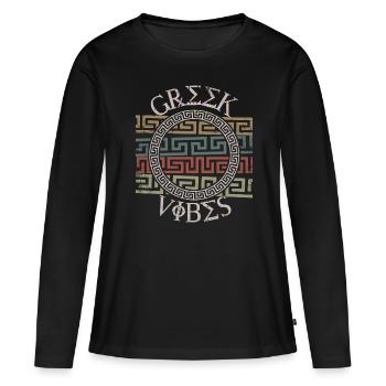 Modèle grec, Grèce - T-shirt manches longues Premium bio Femme - noir - Devant - Julia (174cm)