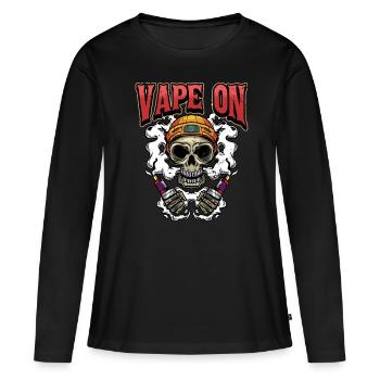 Vape Dampfen Dampfer Vaping Spruch Geschenk - Frauen Premium Bio Langarmshirt - Schwarz - Vorne - Julia (174cm)