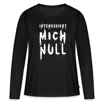Interessiert mich null - Frauen Premium Bio Langarmshirt - Schwarz - Vorne - Julia (174cm)
