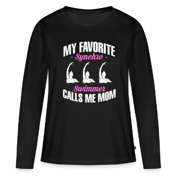 My Favorite Synchro Swimmer Calls Me Mom - Women's Premium Organic Long Sleeve Shirt - black - Front - Julia (174cm)