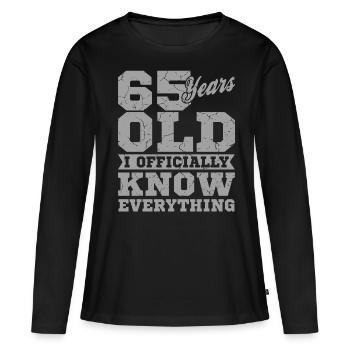 65 YEARS OLD 65 Birthday Grandpa Lustig - Women's Premium Organic Long Sleeve Shirt - black - Front - Julia (174cm)