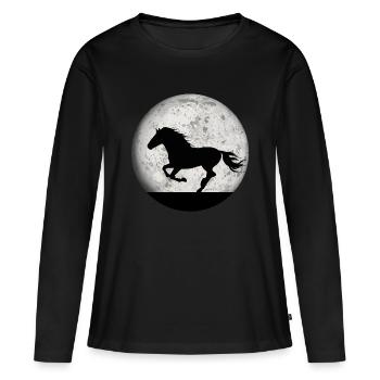 Pferde Pferd Reiten Reitsport Mädchen Frauen Shirt - T-shirt manches longues Premium bio Femme - noir - Devant - Julia (174cm)