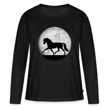 Pferde Pferd Reiten Reitsport Mädchen Frauen Shirt - T-shirt manches longues Premium bio Femme - noir - Devant - Julia (174cm)