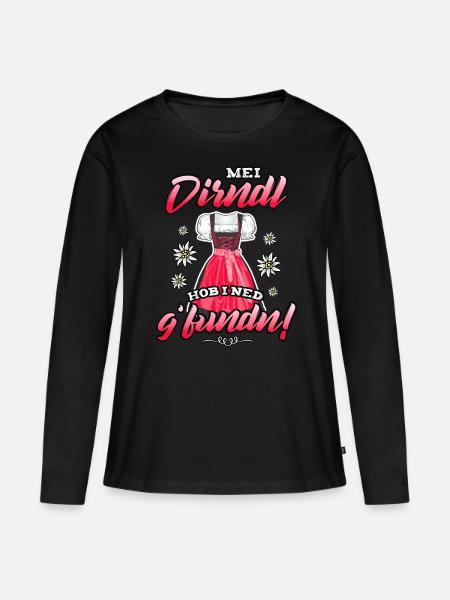 Damen Trachtenshirt Kinder Mei Dirndl Tracht Madl - Frauen Premium Bio Langarmshirt - Schwarz
