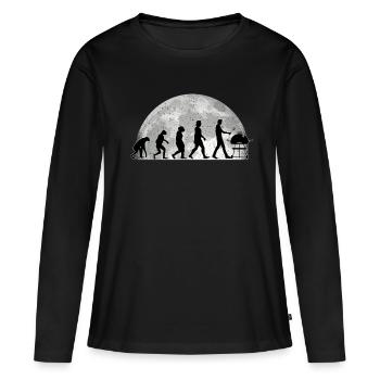Grilling Evolution Moon Grillé de saucisses - T-shirt manches longues Premium bio Femme - noir - Devant - Julia (174cm)