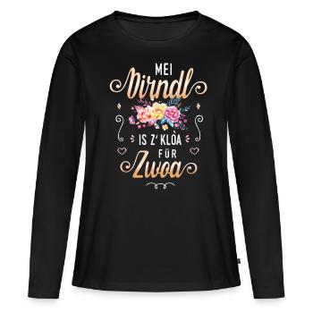 Trachtenshirt Schwangere Mei Dirndl Sprüche Tracht - Frauen Premium Bio Langarmshirt - Schwarz - Vorne - Julia (174cm)