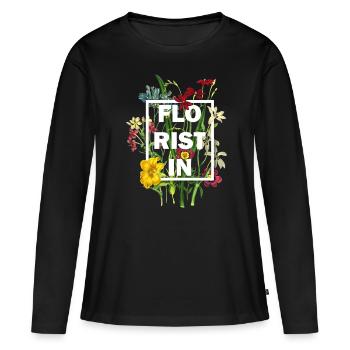 Floristin Floristik Florist Floristen Geschenk - Frauen Premium Bio Langarmshirt - Schwarz - Vorne - Julia (174cm)