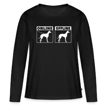 Whippet Hund Online Windhund Sighthound - Frauen Premium Bio Langarmshirt - Schwarz - Vorne - Julia (174cm)