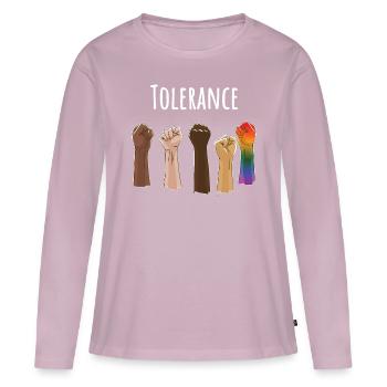Tolerance Equal Rights - Women's Premium Organic Long Sleeve Shirt - dusky pink - Front - Julia (174cm)