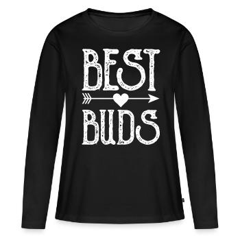 Le meilleur ami de l’amitié des Meilleurs Buds Proverbes - T-shirt manches longues Premium bio Femme - noir - Devant - Julia (174cm)