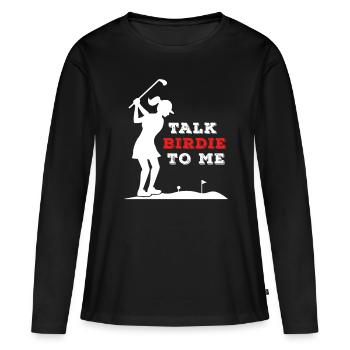 Talk birdie to me - T-shirt manches longues Premium bio Femme - noir - Devant - Julia (174cm)