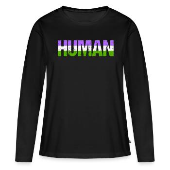 Queer Human Pride Month LGBT LGBTQ - T-shirt manches longues Premium bio Femme - noir - Devant - Julia (174cm)