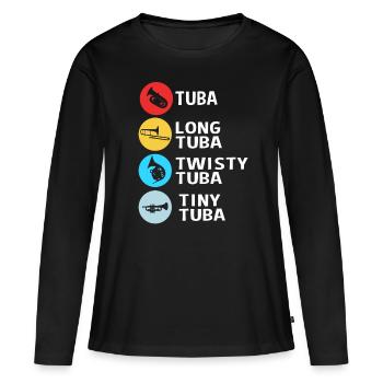 Tuba Brass Instruments - Women's Premium Organic Long Sleeve Shirt - black - Front - Julia (174cm)