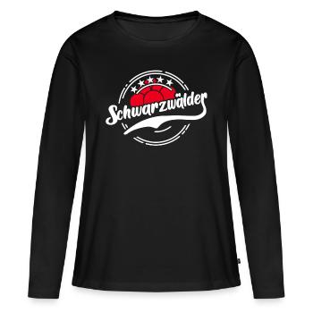 Schwarzwälder Heimat Schwarzwald - Frauen Premium Bio Langarmshirt - Schwarz - Vorne - Julia (174cm)