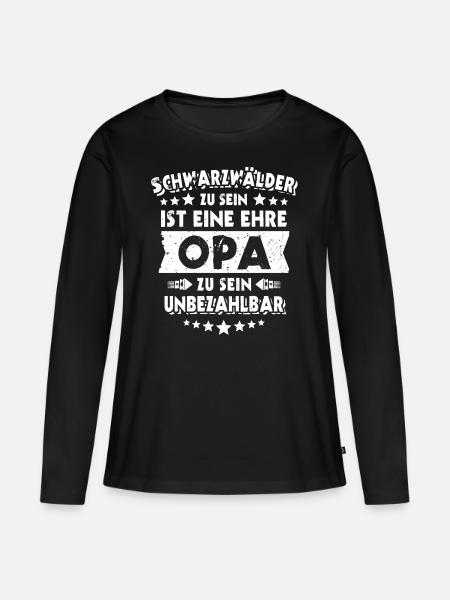 Schwarzwald Opa Schwarzwälder - Frauen Premium Bio Langarmshirt - Schwarz