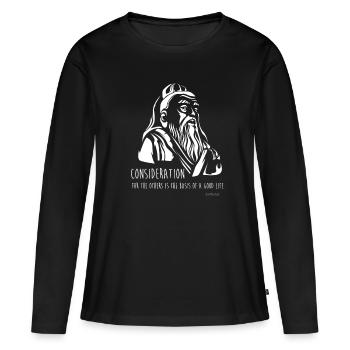 Confucianism Confucius Proverbs - Women's Premium Organic Long Sleeve Shirt - black - Front - Julia (174cm)